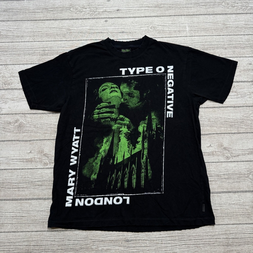 Mary Wyatt x Type O Negative Bloody Kisses Tee S Oversized Green Goth Band Shirt
